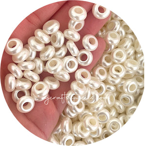 11mm abacus Pearl Acrylic Beads (Large Hole) - 5 Beads