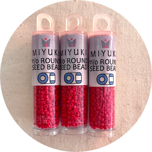 11/0 Miyuki® Round Seed Beads - Opaque Red - 8.5g Tube