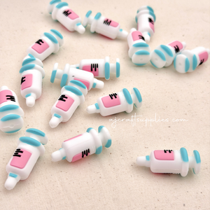 Medical Syringe Silicone 3D Focal Beads - 2 beads