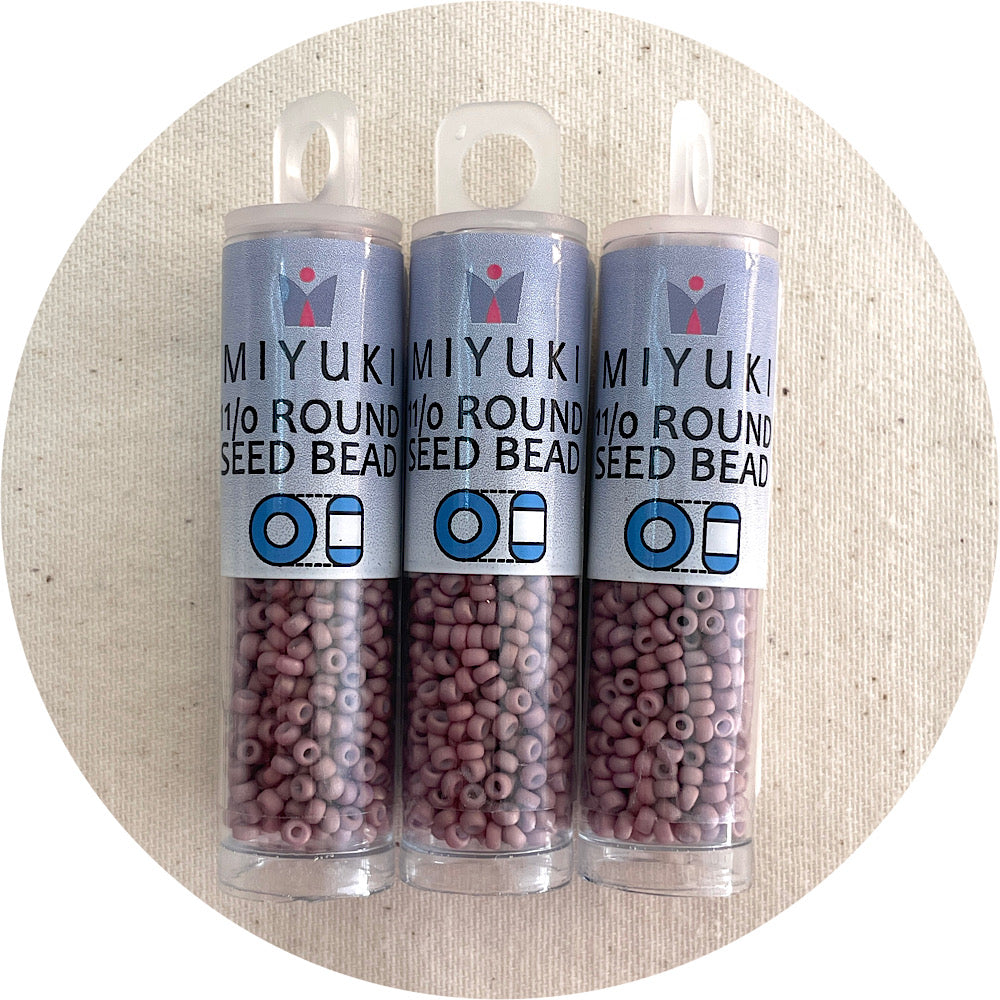 11/0 Miyuki® Round Seed Beads - Fancy Frosted Rose Beige - 8.5g Tube