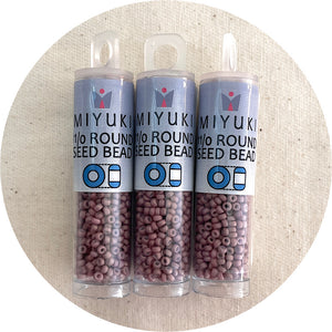 11/0 Miyuki® Round Seed Beads - Fancy Frosted Rose Beige - 8.5g Tube