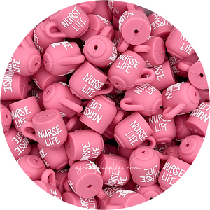 'Nurse Life' Mug Silicone 3D Focal Beads - 2 beads