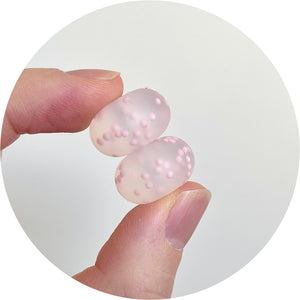 Blush Speckled Clear (Matte) - 19mm abacus Silicone Beads - 5 Beads