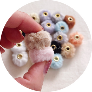 20mm Fluffy Pom Pom Beads (Large Hole)- CHOOSE YOUR COLOUR - 5 beads