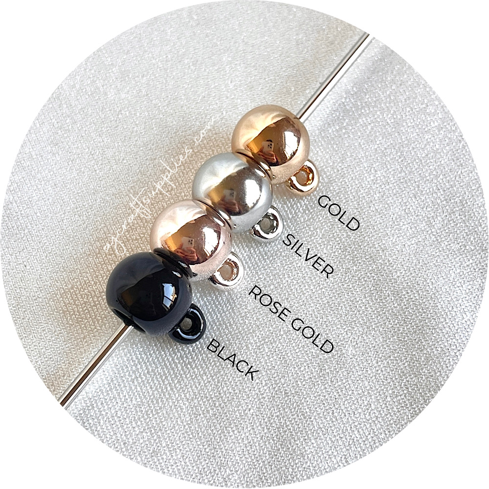 10mm round Acrylic Bail Beads/Charm Hanger (Large Hole) - CHOOSE YOUR COLOUR - 5 Beads