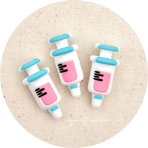 Medical Syringe Silicone 3D Focal Beads - 2 beads