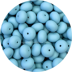 Seafoam - 22mm Abacus Silicone Beads - 5 Beads