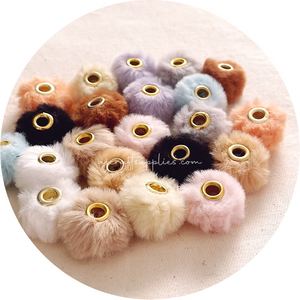 20mm Fluffy Pom Pom Beads (Large Hole)- CHOOSE YOUR COLOUR - 5 beads