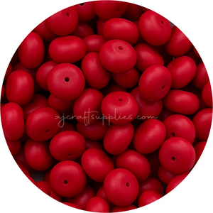 Ruby Red - 19mm Abacus Silicone Beads - 5 Beads