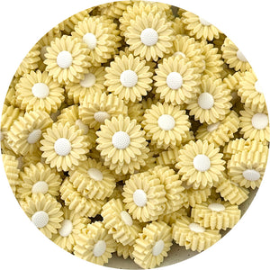 Soft Daffodil - 22mm Mini Daisy Silicone Beads - 2 beads
