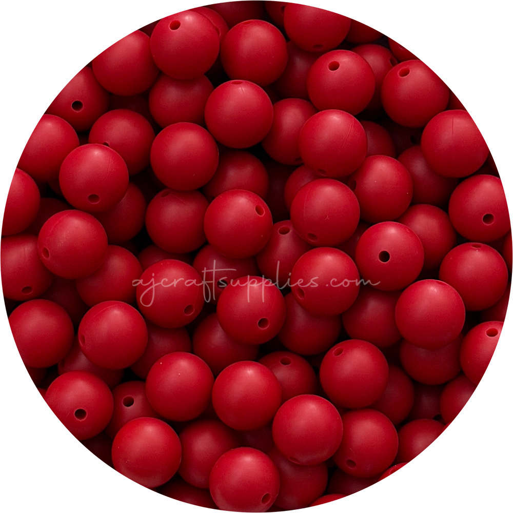 Ruby Red - 15mm round - 10 Beads