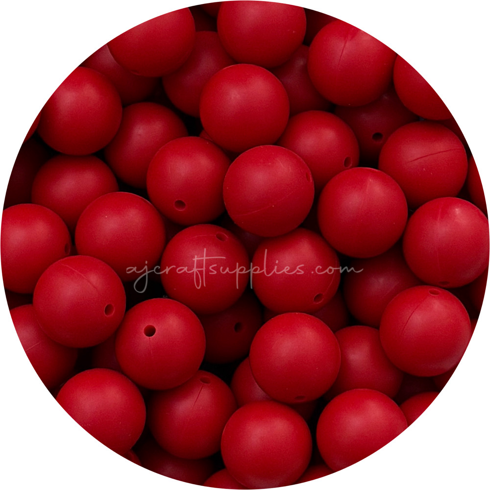 Ruby Red - 19mm round - 5 Beads