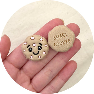 Smart Cookie (Strawberry) Silicone Focal Beads - 2 beads