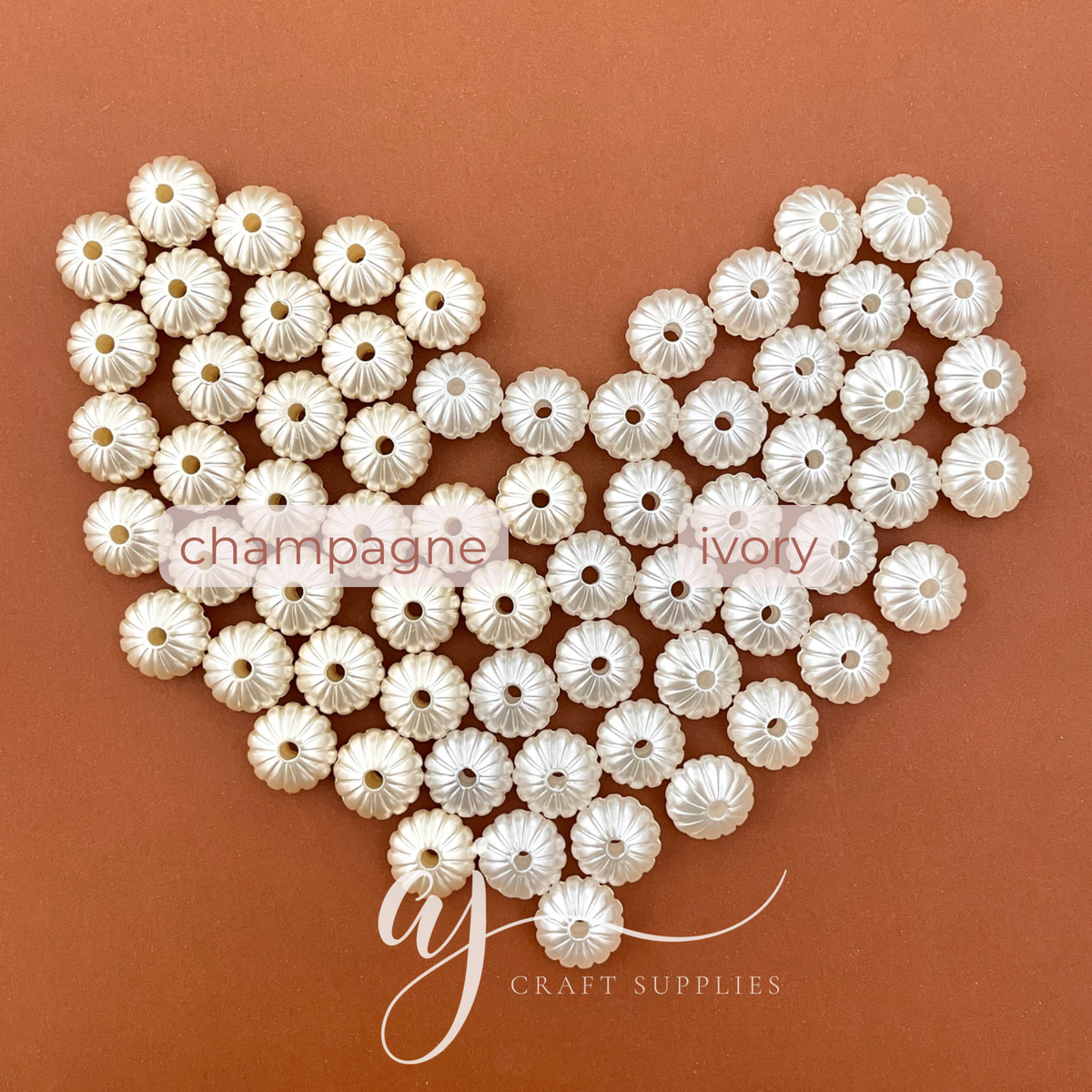 14mm Striped Saucer Pearl Acrylic Beads - Choose Your Colour - 5 Beads