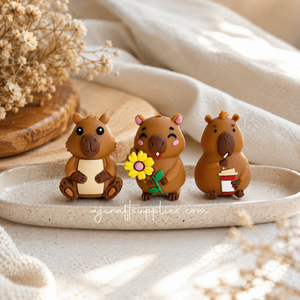 3D Capybara Silicone Focal Beads - CHOOSE YOUR DESIGN - 2 beads
