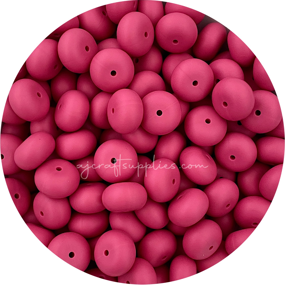 Raspberry 2.0 - 19mm Abacus Silicone Beads - 5 Beads