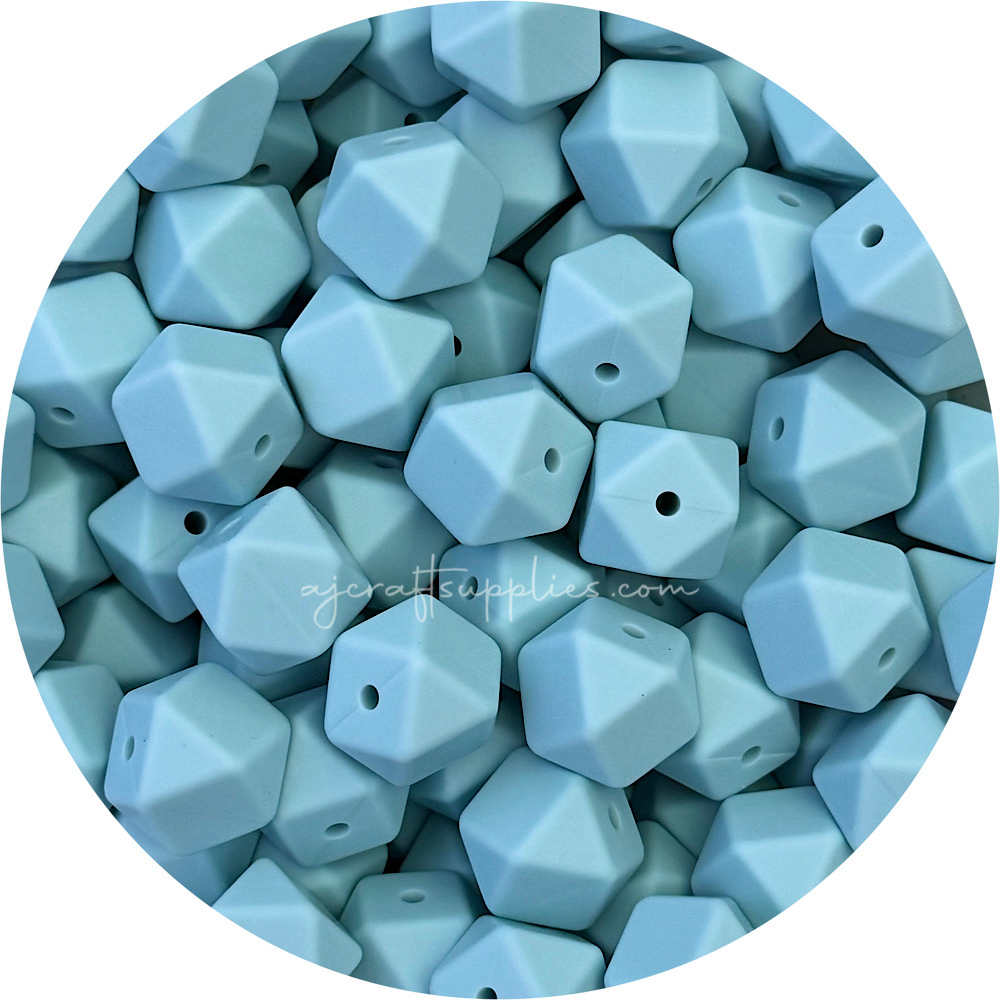 Seafoam - 17mm Hexagon - 10 Beads