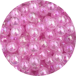 16mm AB Crackle Effect Acrylic Beads - Choose Your Colour - 5 beads