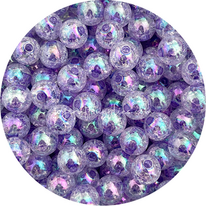 16mm AB Crackle Effect Acrylic Beads - Choose Your Colour - 5 beads