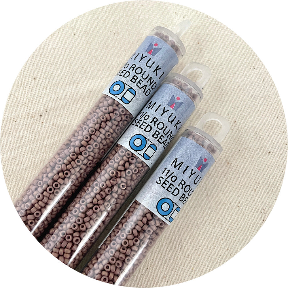 11/0 Miyuki® Round Seed Beads - Fancy Frosted Palest Cocoa - 24g Tube
