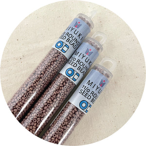 11/0 Miyuki® Round Seed Beads - Fancy Frosted Palest Cocoa - 24g Tube