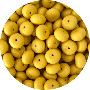 Brighter Mustard Yellow - 19mm Abacus Silicone Beads - 5 Beads