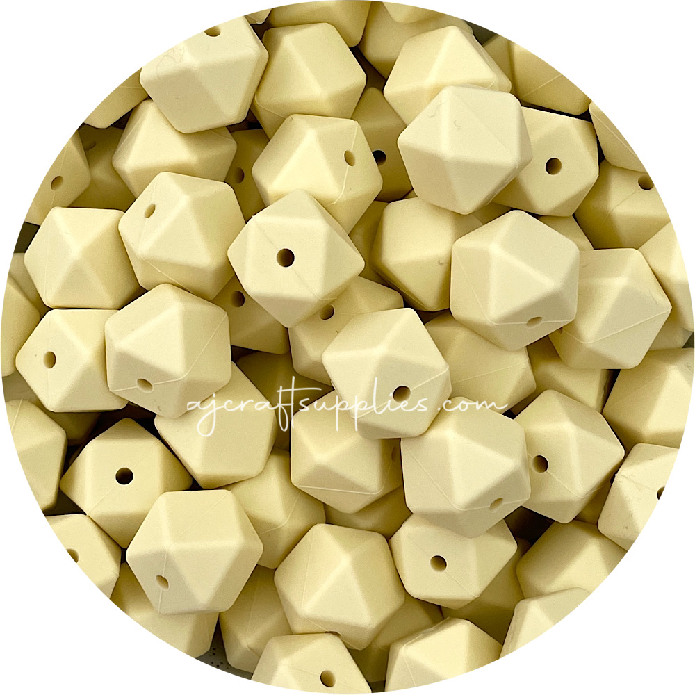 Soft Daffodil - 17mm Hexagon - 10 Beads