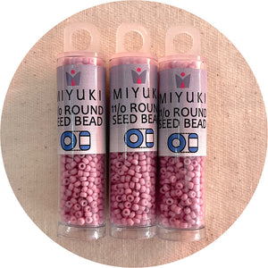 11/0 Miyuki® Round Seed Beads - Matte Opaque Light Rose - 8.5g Tube