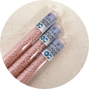 8/0 Miyuki® Round Seed Beads - Matte TR Light Tea Rose AB - 22g Tube