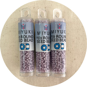 11/0 Miyuki® Round Seed Beads - Fancy Frosted Mauve - 8.5g Tube