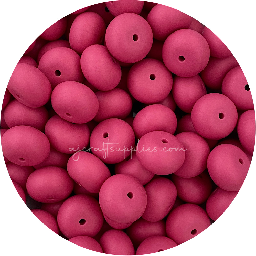 Raspberry 2.0 - 22mm Abacus Silicone Beads - 5 Beads