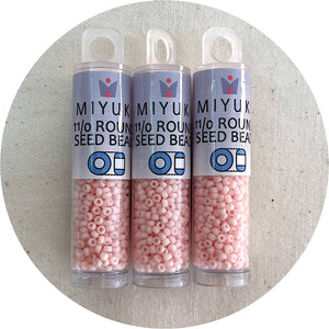 11/0 Miyuki® Round Seed Beads - Matte Opaque Light Tea Rose - 8.5g Tube