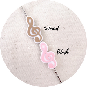 Treble Clef (Music Note) Focal Silicone Beads - Choose Your Colour - 2 beads