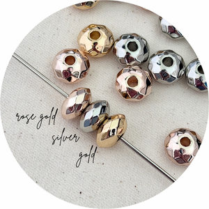 14mm Faceted Abacus Acrylic Beads - CHOOSE YOUR COLOUR - 5 Beads