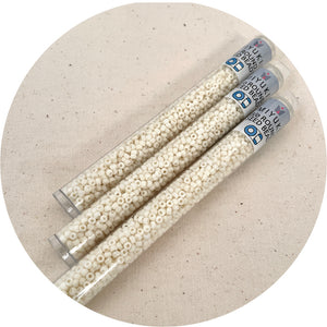 8/0 Miyuki® Round Seed Beads - Matte Opaque Cream - 22g Tube