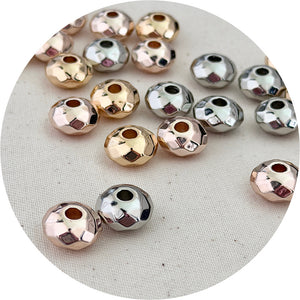 14mm Faceted Abacus Acrylic Beads - CHOOSE YOUR COLOUR - 5 Beads