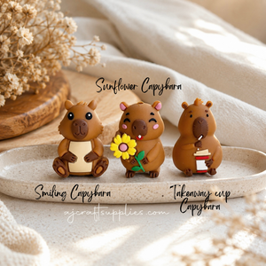 3D Capybara Silicone Focal Beads - CHOOSE YOUR DESIGN - 2 beads
