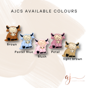 Highland Cow Silicone Beads - Choose Your Colour - 2 beads