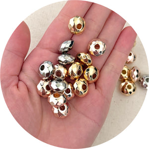 14mm Faceted Abacus Acrylic Beads - CHOOSE YOUR COLOUR - 5 Beads