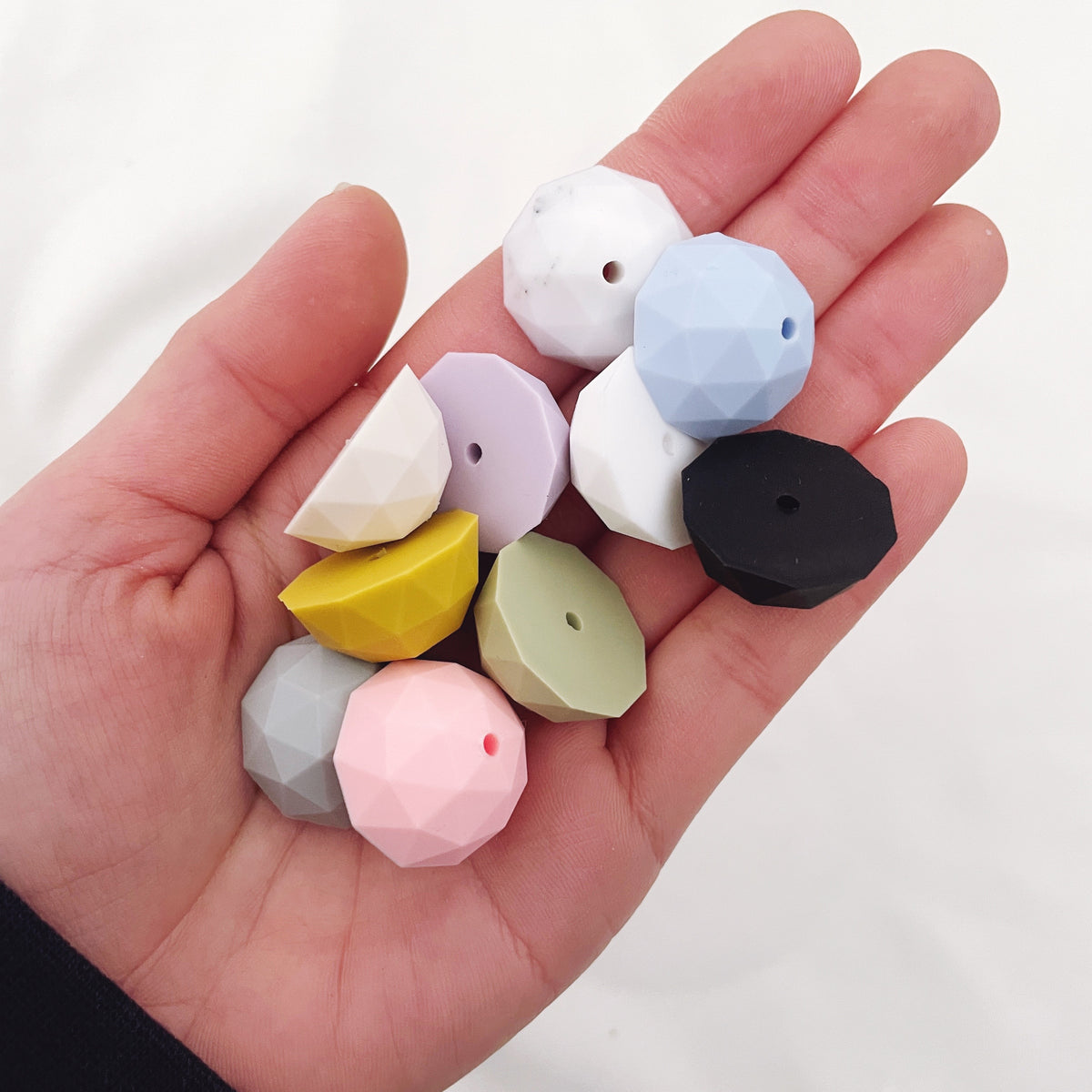 Lilac Purple - 22mm Faceted Half Round Silicone Beads - 5 Beads