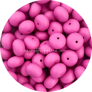 Orchid Pink - 22mm Abacus Silicone Beads - 5 Beads