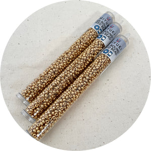 8/0 Miyuki® Round Seed Beads - Duracoat Galvanized Gold - 22g Tube