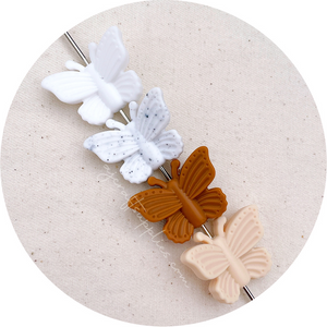 Butterfly Silicone Beads - CHOOSE YOUR COLOUR - 2 beads