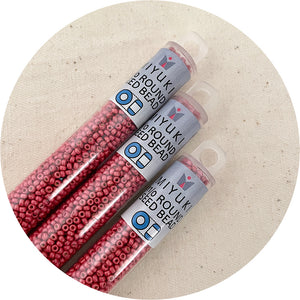 11/0 Miyuki® Round Seed Beads - Duracoat Galvanized Matte Light Cranberry - 24g Tube