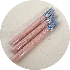 8/0 Miyuki® Round Seed Beads - Matte TR Light Tea Rose AB - 22g Tube