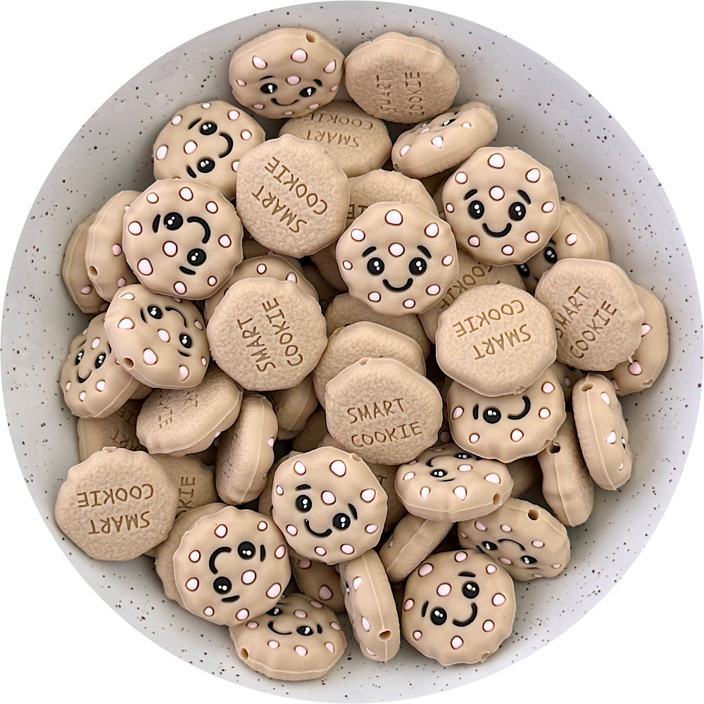 Smart Cookie (Strawberry) Silicone Focal Beads - 2 beads