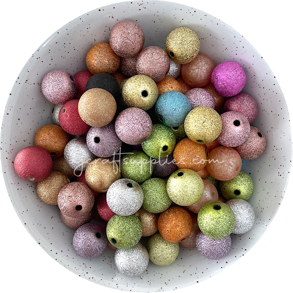 20mm Stardust Round Acrylic Beads - Mixed - 20 Beads