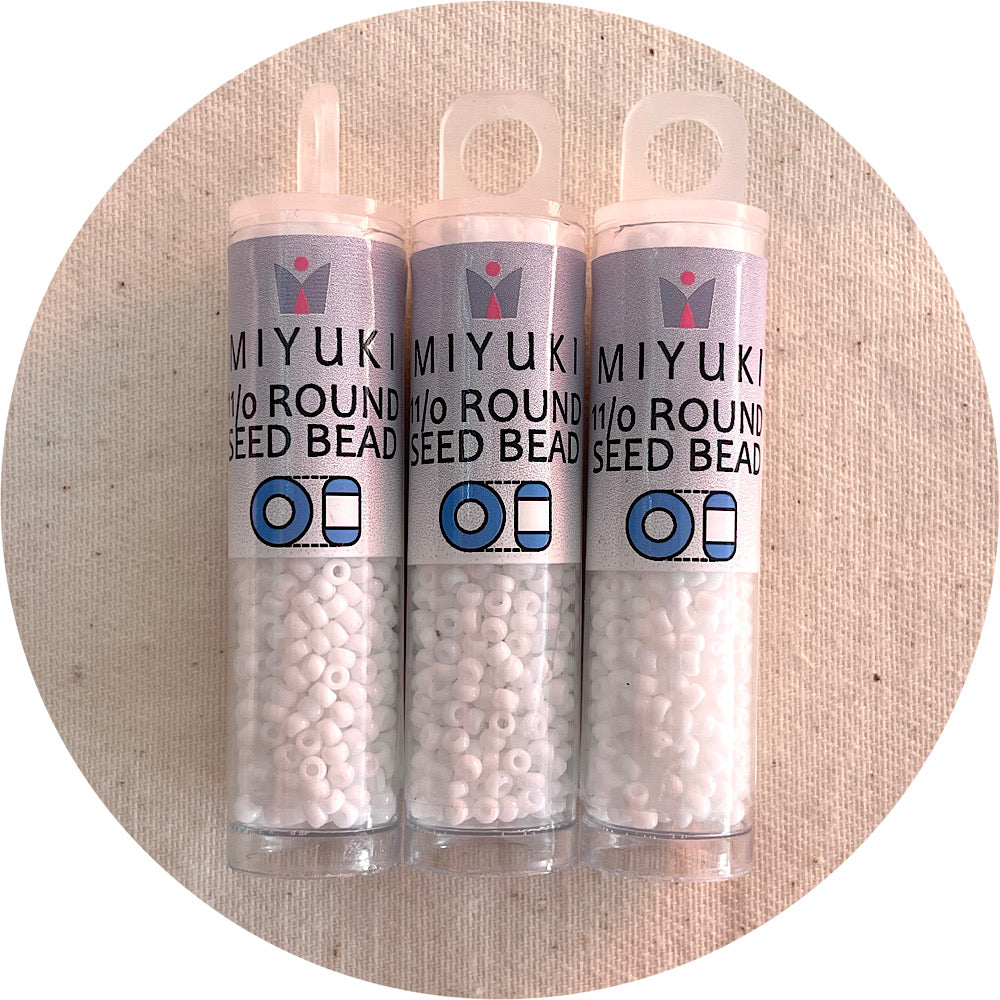 11/0 Miyuki® Round Seed Beads - Opaque White - 8.5g Tube