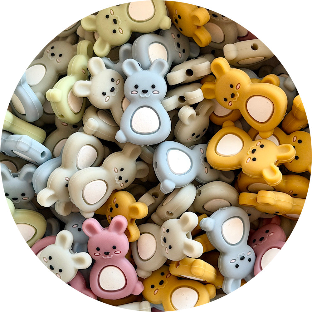 Bunny Rabbit Silicone Focal Beads - MIXED - 50 beads