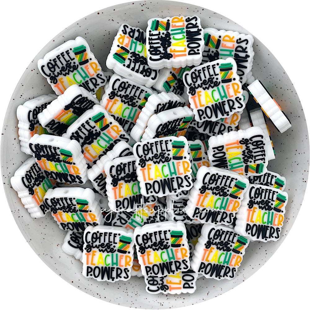 Coffee Teacher Powers Silicone Beads - 2 beads